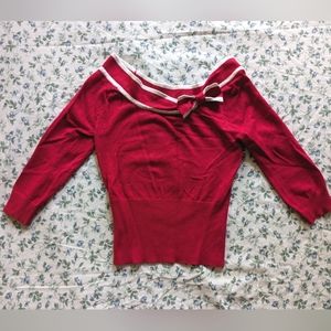 Star City Red Scoop Neck Sweater, Small